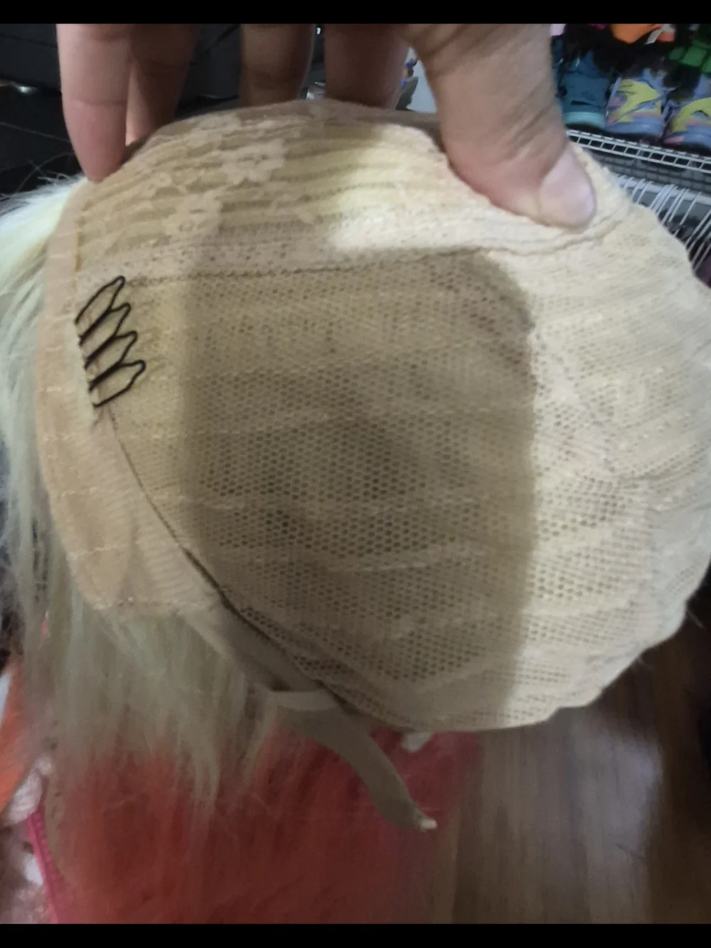 Blonde to Coral Ombre Long Straight Wig - Women Hair
